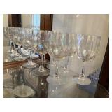 7 fostoria firelight irredescent wine glasses