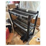 black plastic shelf 3 shelves 36'x18'x41'