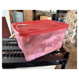 tote / lid , vintage glass christmas ornaments