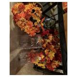 fall & patriotic garland and faux flowers