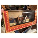 harvest lighted village 8pc set  basement