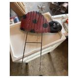 ladybug metal garden stake   garage