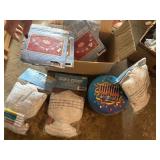 box of hannuka banners, markers & pillow