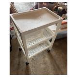 3 shelf plastic cart on wheels garage