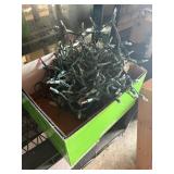 box of colored christmas string lights, bulbs