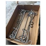 3 metal plate racks each holds 2 plates