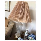 2 clear cut glass lamps   LR