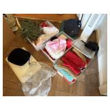 3 totes of scarves, gloves and mittens,