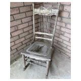 Armless Canned Seat Rocking Chair - front porch