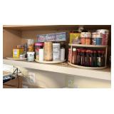 lazy susans, salt, flavorings, spices, sprinkles