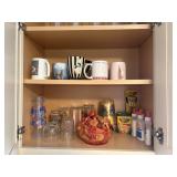 mugs, fruit bowl, glasses, elmers glue, crayons