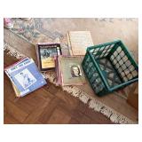 milk crate green, with sheet music, classical