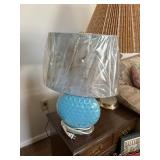 blue side lamp with shade