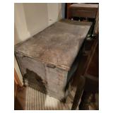 Old Wood Chest w/ blankets