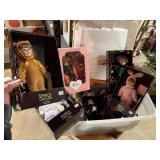 tote/ lid,7 halloween dolls treaters, 1 effanbee