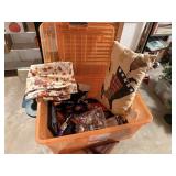 halloween tote/ lid, throw pillow,fall fabric