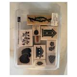 rubber stamp set bird houses   garage