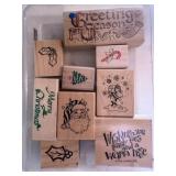rubber stamp set christmas  garage