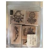 rubber stamp set flower bouquets   garage