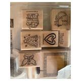 rubber stamp set butterflies, cats, bees  garage