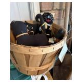 1/2 bushel basket of handmade black cats,