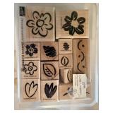 rubber stamp set flowers garage