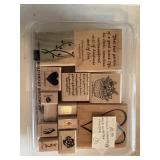 rubber stamp set hearts and flowers  garage