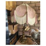 26' x 15' victorian metal lamp with crystals,