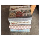 2 storage christmas boxes, pink themed glass