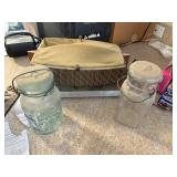 2 ball easy seal jars, warming plate and server