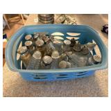 glass salt n peppers with metal tops, organizing