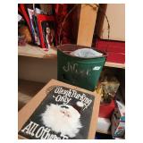 metal bucket barbed wire handle 12'X19', santa