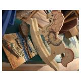 vintage vanity brush, rocking horse, santa 2 beach