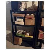 black plastic 4 shelf unit 33'x 12':x 54.5'