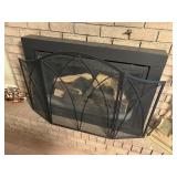 metal black fireplace screen   family room