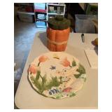 easter large plate & carrott cookie jar