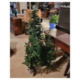 3 christmas trees, 1 with ornaments  3ft to 4 ft