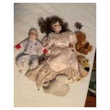 porcelain doll , bear, lion, porcelain MICHAEL