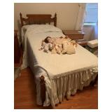 wood twin bed, matress and box spring if you