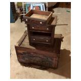 BISQUIT CRATE wood , small doll wood dresser