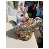 easter bunny teapot FITZ & FLOYD