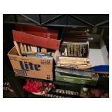 4 boxes of books, various novels, shakespeare