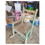 green kids slat seat rocker  23'   garage