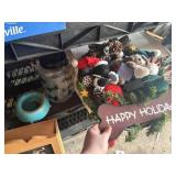 2 musical dog wreaths ,dog treat container, dish,