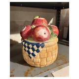 .ceramic apple basket cookie jar ,international