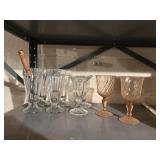 parfait glasses & 2 pink wine glases
