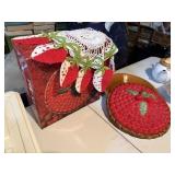 strawberry ceramic pie safe, strawberry