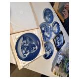 collection of blue animal mother's day plates