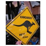 vinyl kangaroos next 10km sign 15'