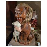 vintage  lion & lamb cookie jar